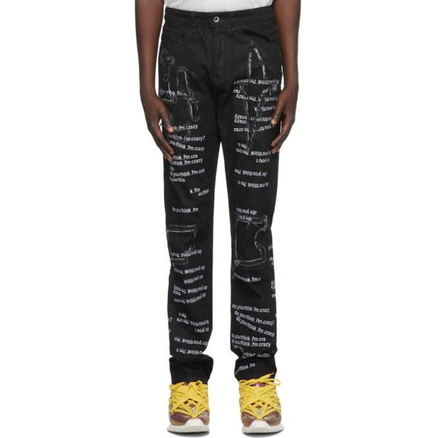 Who Decides War by MRDR BRVDO Black and White Do You Think Im Crazy Jeans