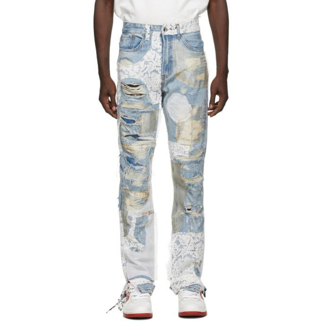 Who Decides War by MRDR BRVDO Blue Lace Altar Jeans