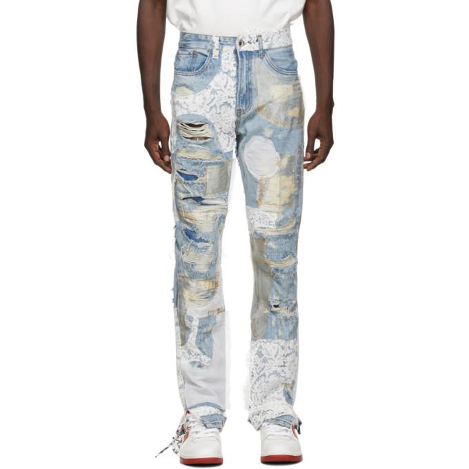 Who Decides War by MRDR BRVDO Blue Lace Altar Jeans