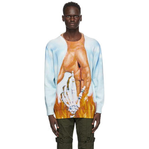 Who Decides War by MRDR BRVDO Multicolor Sky Connected Crewneck