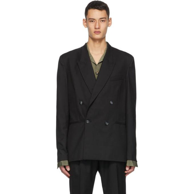 Winnie New York Black Wool Double-Breasted Blazer