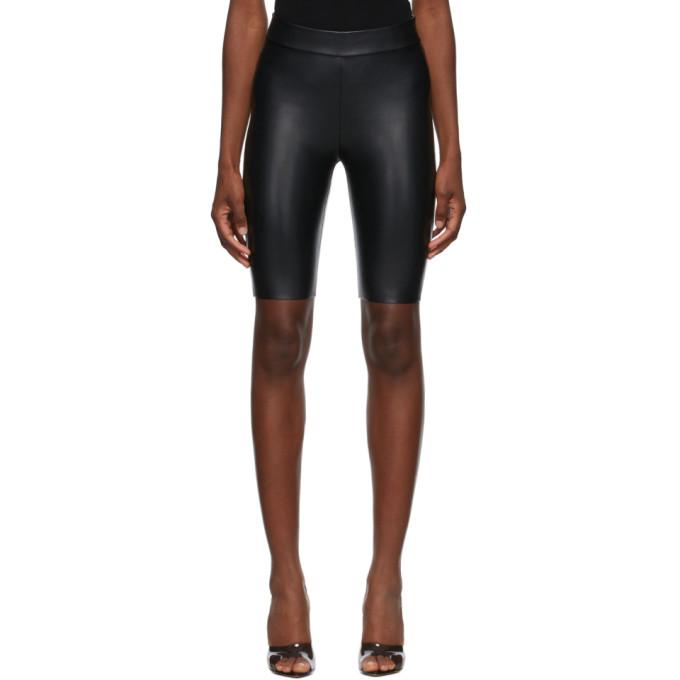 Wolford Black Faux-Leather Edie Biker Shorts