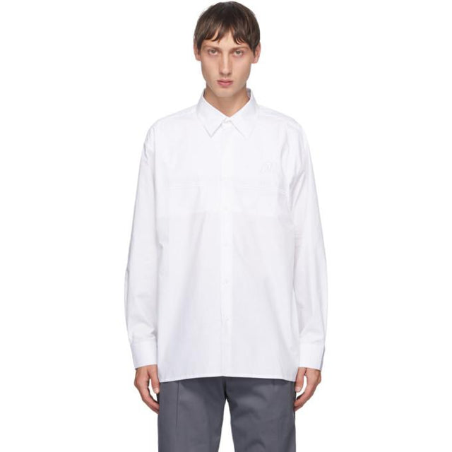 Xander Zhou White Embroidered Logo Shirt