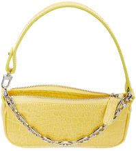 BY FAR Yellow Croc Mini Rachel Bag