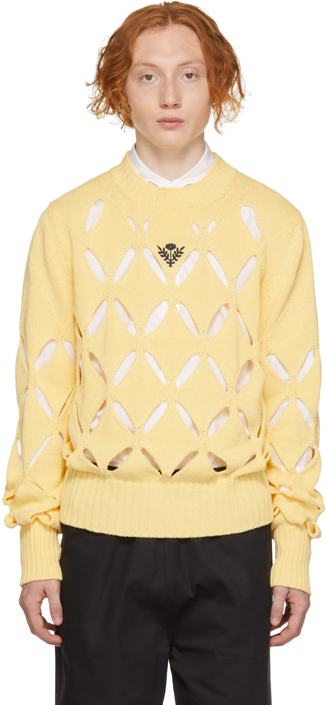 Stefan Cooke Yellow Diamond Slashed Sweater – BlackSkinny