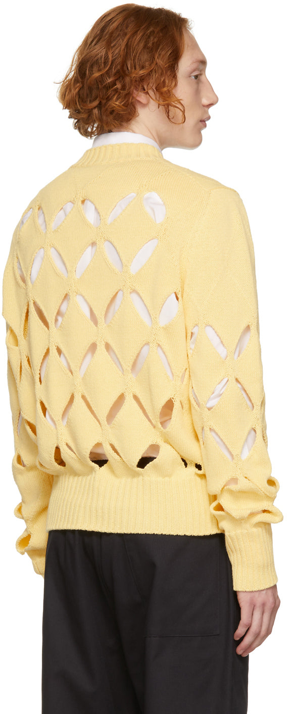 Stefan Cooke Yellow Diamond Slashed Sweater – BlackSkinny