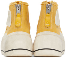 R13 Yellow Distressed High-Top Sneakers