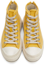 R13 Yellow Distressed High-Top Sneakers