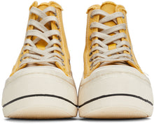 R13 Yellow Distressed High-Top Sneakers
