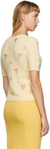 Moschino Yellow Floral Embroidered Sweater