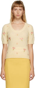 Moschino Yellow Floral Embroidered Sweater