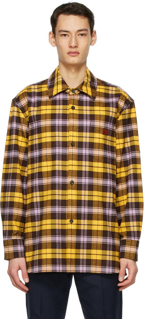 Acne Studios Yellow Plaid Over Shirt - Studios acné STUDIOS VAILLE DE CHEMISE - 여드름 스튜디오 셔츠 위에 노란색 격자 무늬
