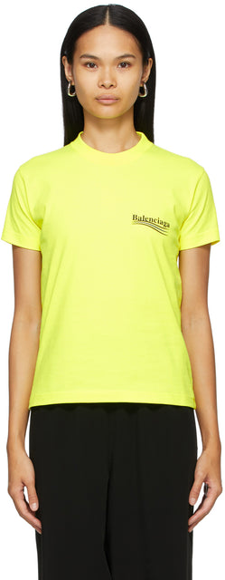 Balenciaga Yellow Political Campaign T-Shirt - T-shirt de campagne politique jaune Balenciaga - Balenciaga 노란색 정치 캠페인 티셔츠