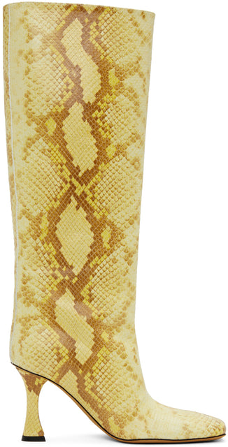 Proenza Schouler Yellow Snake Tall Boots