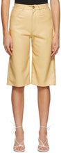 Nanushka Yellow Vegan Leather Nampeyo Shorts