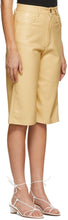 Nanushka Yellow Vegan Leather Nampeyo Shorts