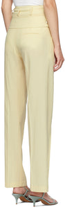 Christopher Esber Yellow Wool Double Belted Trousers