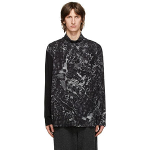 Yohji Yamamoto Black Graphic Turtleneck