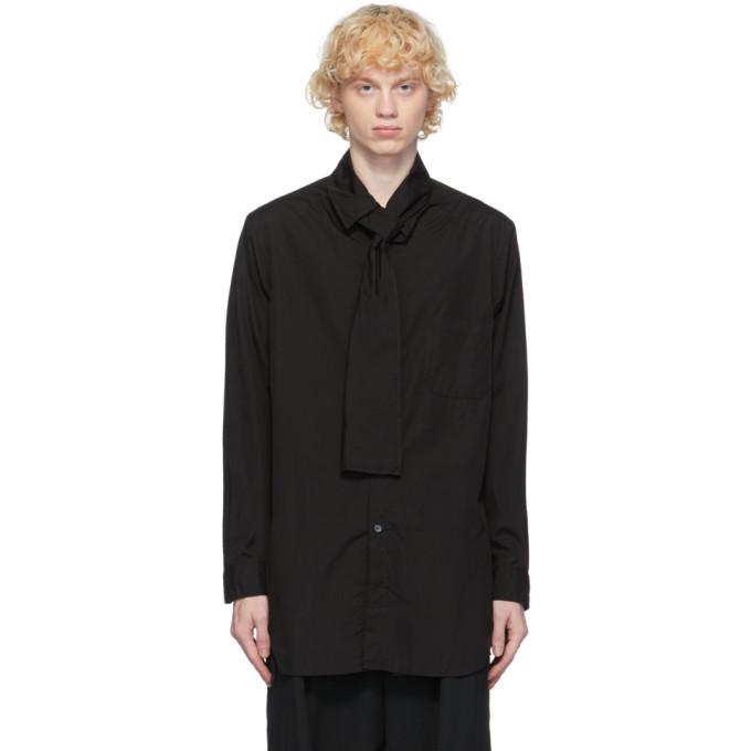 Yohji Yamamoto Black Long Collar Shirt