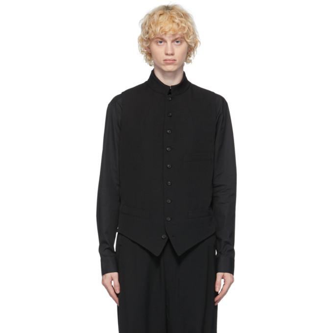 Yohji Yamamoto Black Wool and Silk Waistcoat