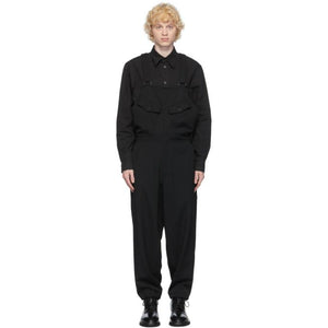 Yohji Yamamoto Black Wool Overalls
