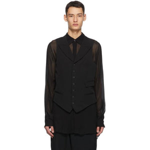 Yohji Yamamoto Black Wool Peaked Vest – BlackSkinny