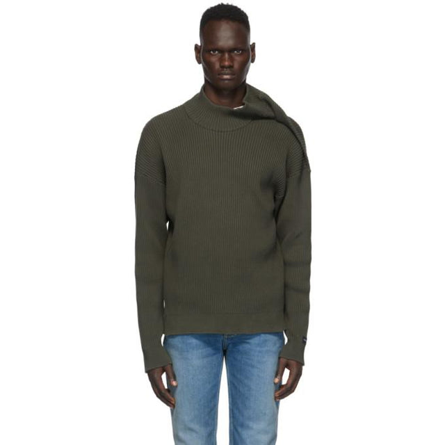 Y/Project Green Clipped Shoulder Turtleneck