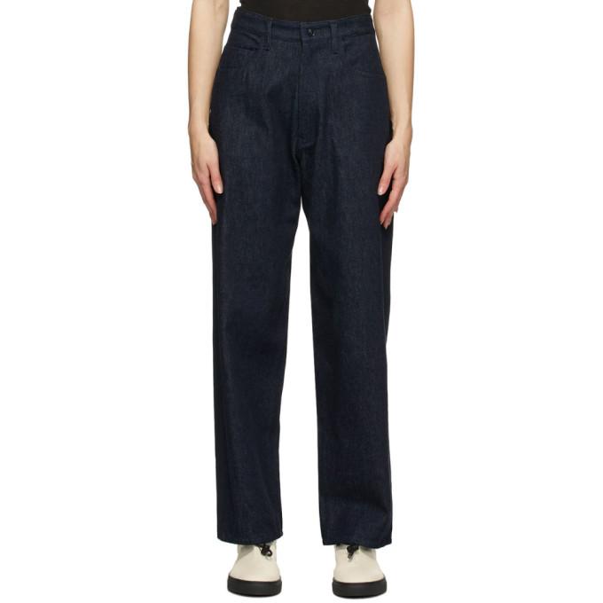 Ys Navy U-Side Stripe Jeans