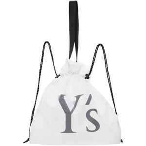 Ys White Nylon Logo Backpack