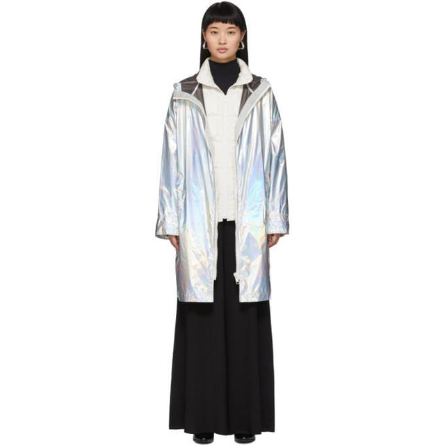 Yves Salomon - Army Silver Down Iridescent Removable Insert Coat