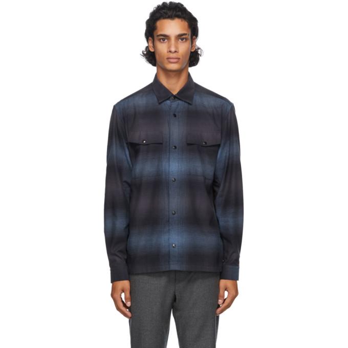 Z Zegna Blue Check Overshirt